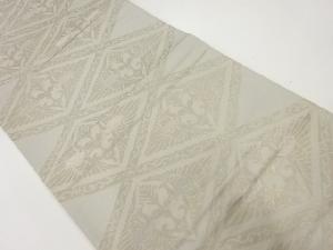 菱に向かい鳥模様織出し袋帯